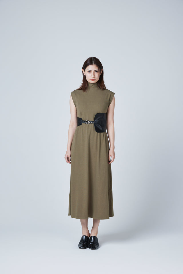 RIB LONG DRESS WITH BELT 2