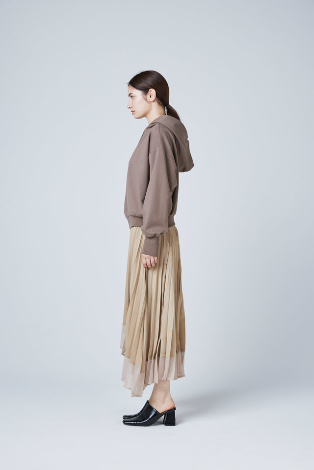 SHEER HEM PLEATS SKIRT 2