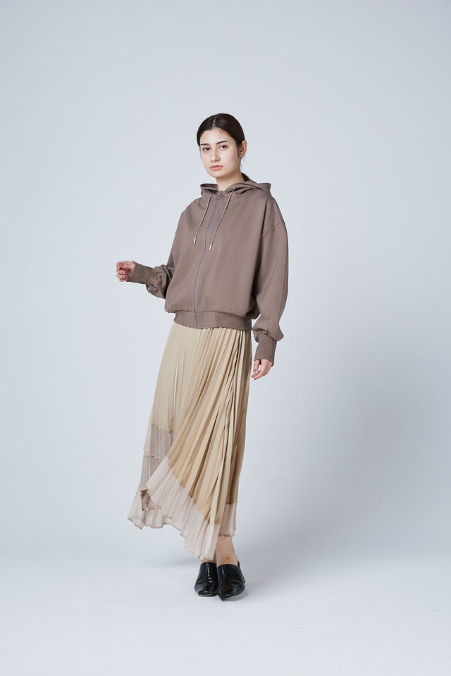 SHEER HEM PLEATS SKIRT 2