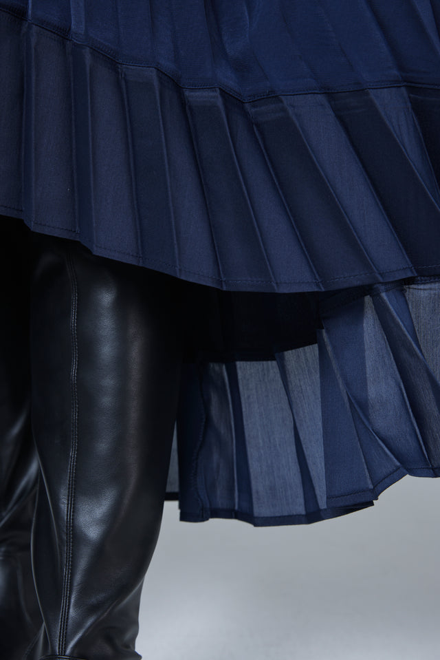 SHEER HEM PLEATS SKIRT 2