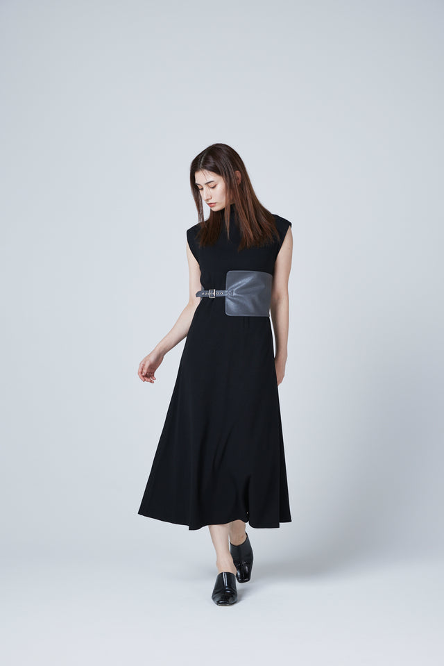 RIB LONG DRESS WITH BELT 2