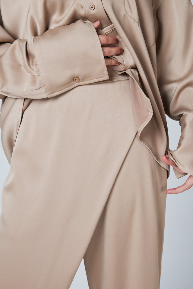 WRAP SATIN PANTS
