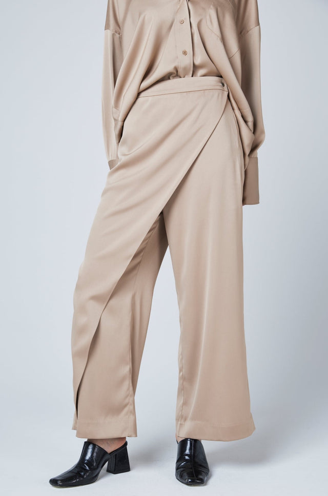 WRAP SATIN PANTS