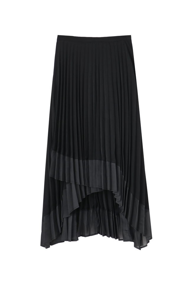 SHEER HEM PLEATS SKIRT 2
