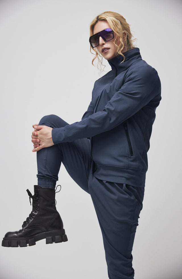 STAND COLLAR ZIP UP BLOUSON